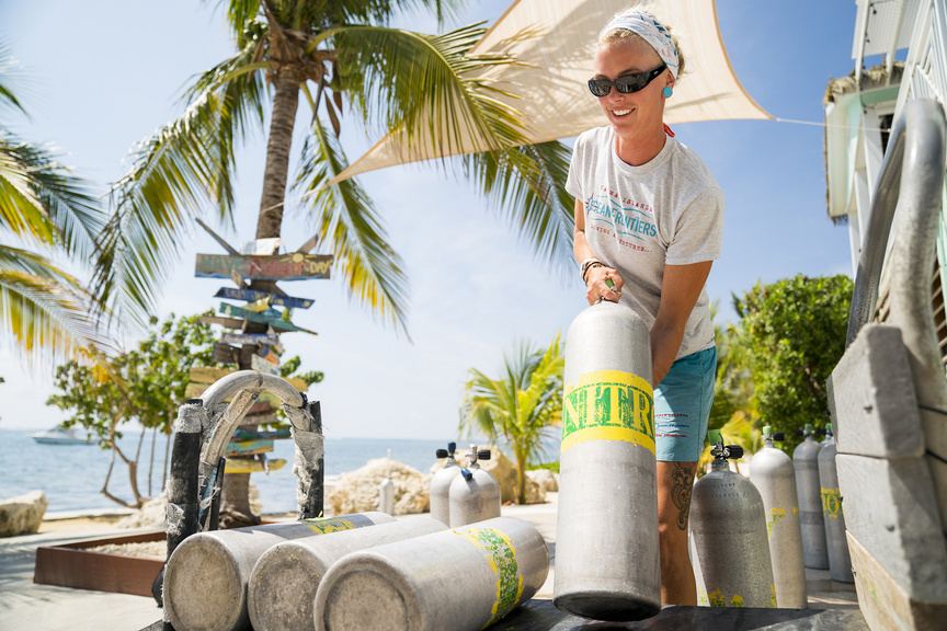 Nitrox tanks on the beach in Sosúa